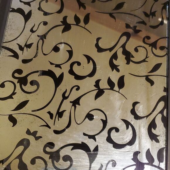 Heavy Glass Wooden w/Copper Handle Tray - Picture 3 of 7